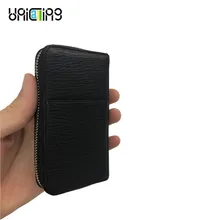 UNICALLING Роскошный кожаный держатель для ключей классный органайзер для ключей унисекс модная Ключница на молнии сумка для ключей