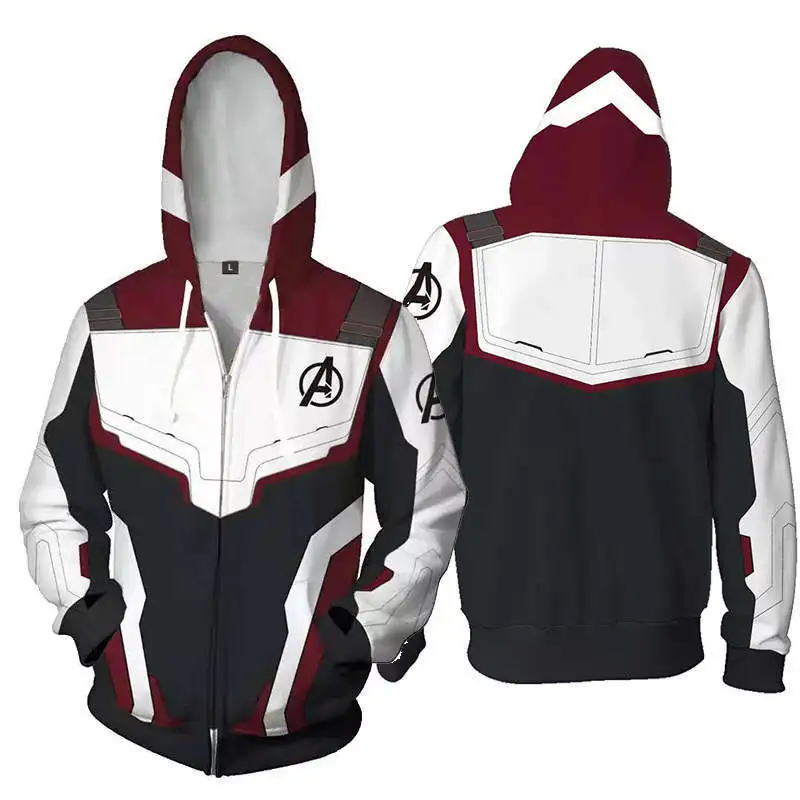 Hoodie Cosplay Avengers Endgame Quantum Realm Sweatshirt Jacket Advanced Tech Costumes Avengers End Game Hood Superhero Hoodies