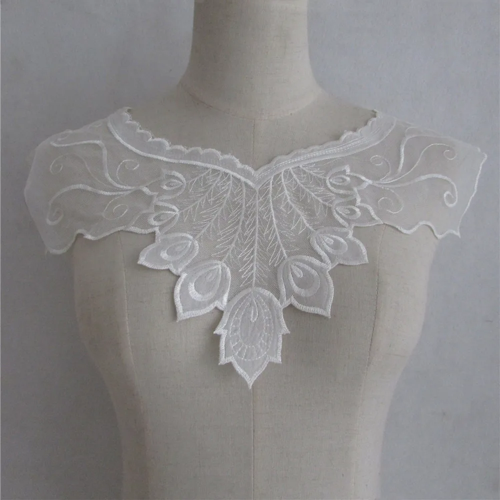 Buy White Applique Diy Craft Neckline Sewing