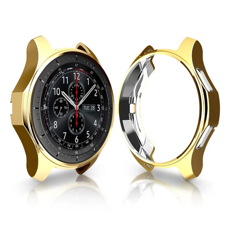 Чехол для samsung gear S3 frontier Galaxy Watch 46 мм мягкий ТПУ Универсальный защитный чехол-бампер чехол рамка края вокруг - Цвет: gold