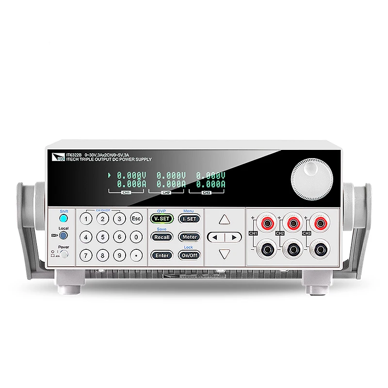 Best Price ITECH IT6322B TRIPLE OUTPUT DC POWER SUPPLY 30V/3A/90W*2CH; 5V/3A/15W*1CH (BUILT-IN RS232/USB/GPIB INTERFACES)
