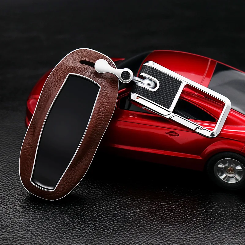 Верхний слой кожа+ ABS пульт дистанционного ключа автомобиля чехол для Tesla модель S модель s брелок аксессуары