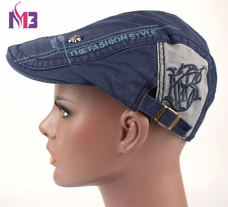 

New Cotton Beret Cap For Men Casual Peaked Caps Beret Grid Letters Embroidery Men Beret Hats Casquette Flat Caps