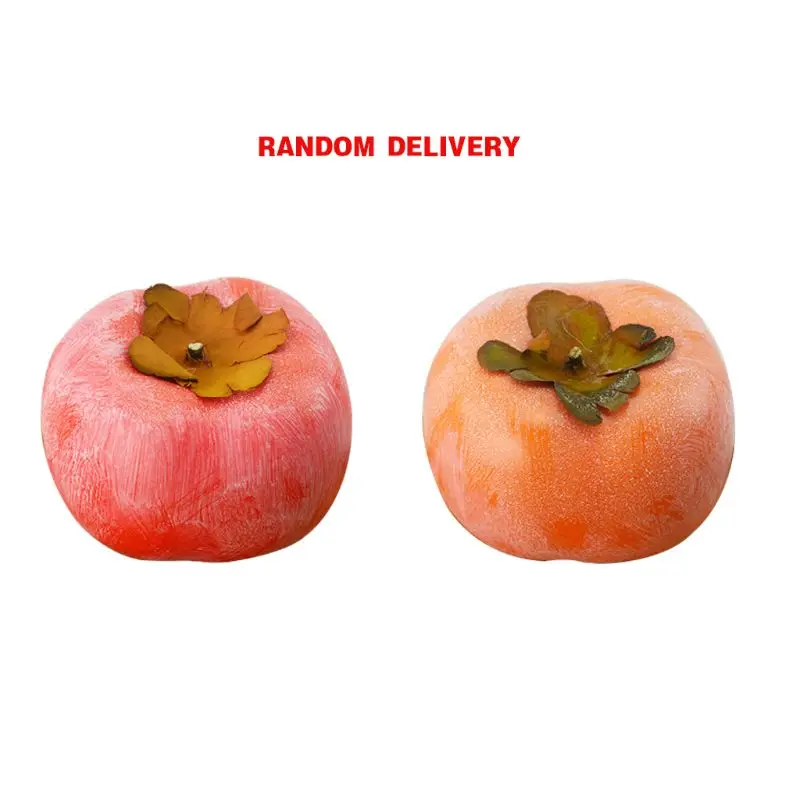 

1pc Artificial Persimmon Realistic Decorative Fake Fruit House Kitchen Wedding Party Decor Cabinet Display Fruit Store Decor