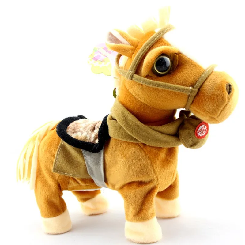 NEELUCKY Children's Toy Leash Electric Pony Plush Toy Horse Music