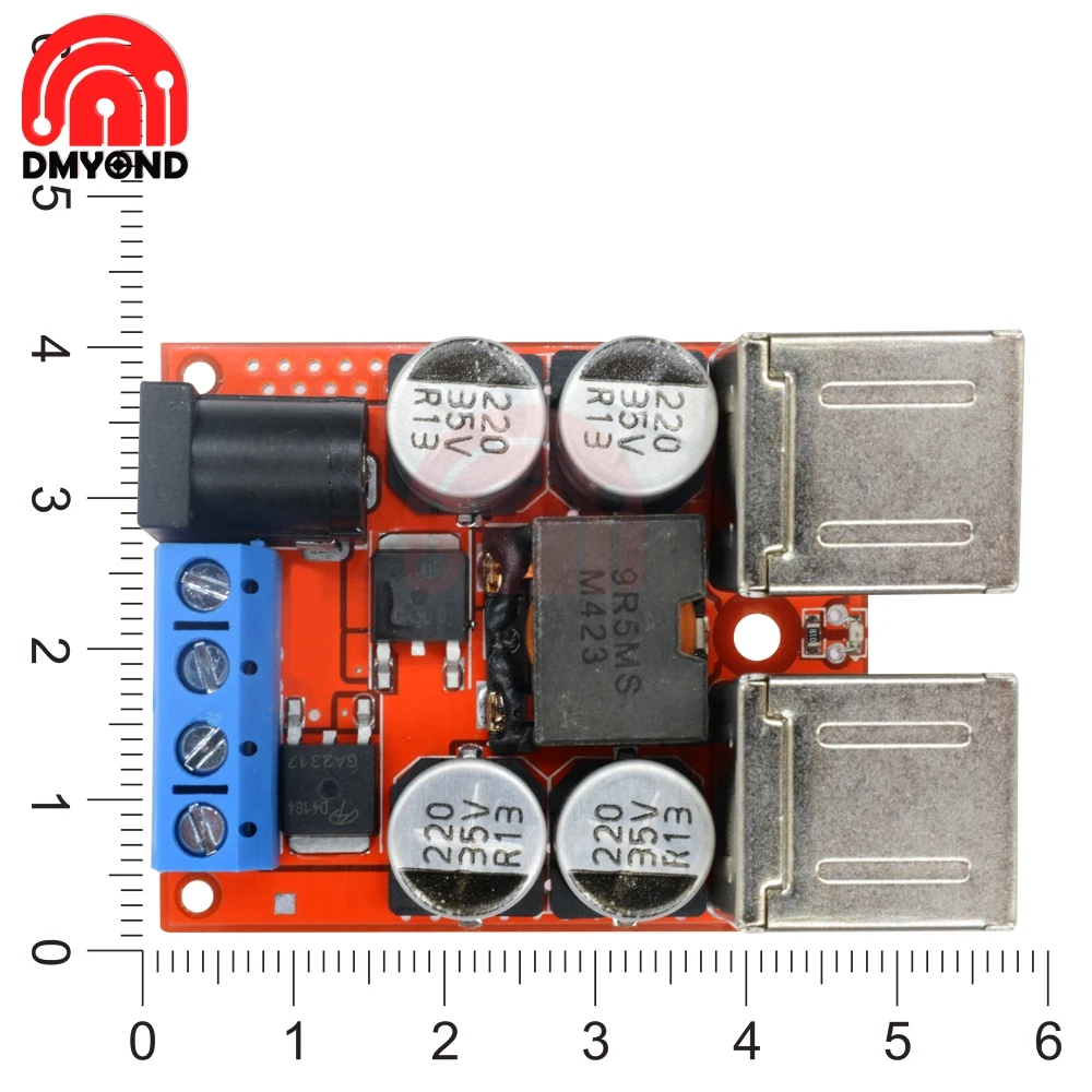 DC-DC автоматическая зарядная плата автомобиля Питание 8 V-35 V 5V 8A модуль ldo понижающего преобразователя постоянного тока 4 Порты и разъёмы USB Выход мобильный Зарядное устройство