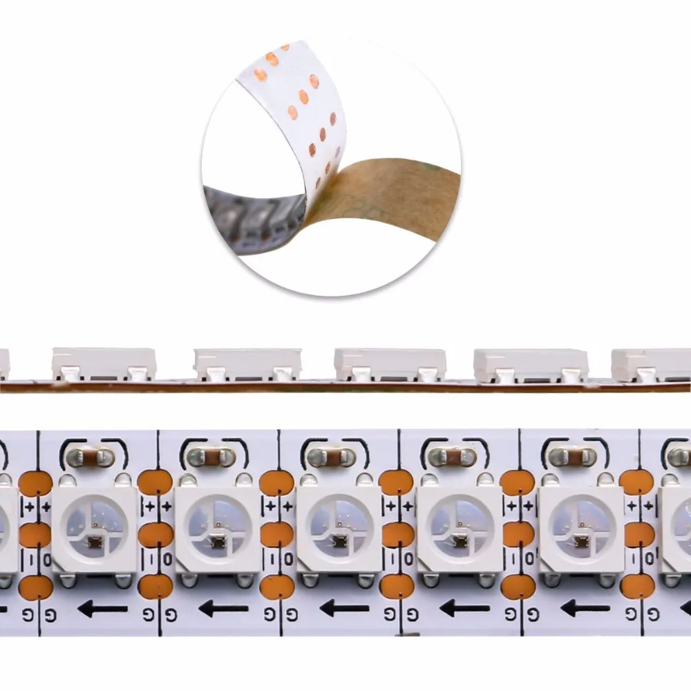 Светодиодный 2812 полный Цвет 96 Светодиодный s пикселей/м SMD 5050 Встроенная микросхема программируемый прибор приемно-0.5M1M2M 5V Светодиодные полосы света IP30/IP67 Водонепроницаемый