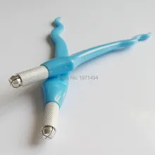 Абсолютно новое руководство 50 шт. синий серпантин пластик микро лезвие для татуажа машина микро иглы ручки бесплатный подарок 10 шт. микроблейдинг лезвия