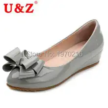 Belle bow détaillée de Sucrerie De mode couleur chaton talons, Grande taille US10.5 femmes hauteur accrue chaussures En Cuir verni Printemps/automne