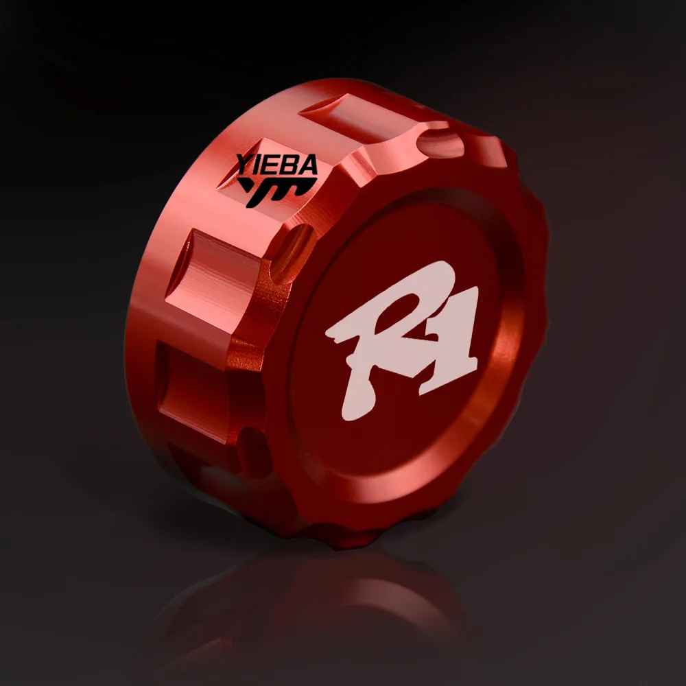 Motorbike Accessories CNC Rear Brake Fluid Reservoir Cover Cap R1 R6 logo For Yamaha YZF-R1 YZF R1 R6 2009 2010 2011 2012-2014