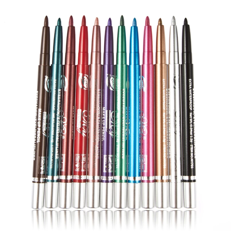 12 PCS/set Colorful Eye Shadow Pen Waterproof Makeup Eyeliner Pencil