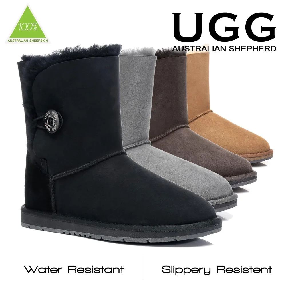 Ugg Eversheepskins mujeres bota de la nieve de piel de Oveja Clásico Corto  Botón de Las Señoras de las mujeres botas de invierno zapatos de Punta  Redonda Plana #15701|boot shoes|snow boots sheepskinwomen
