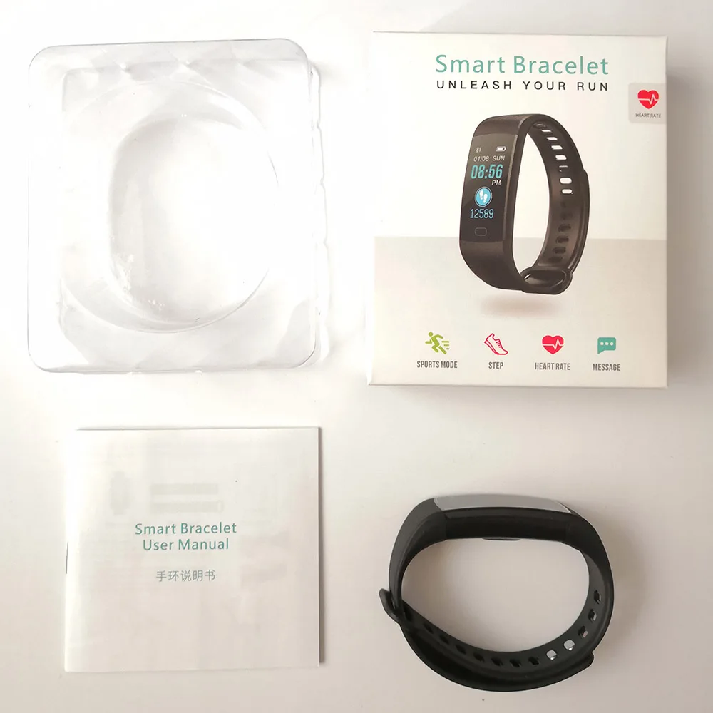 2020 New Smart Watch Bracelet Waterproof Color Screen Wristband Heart Rate Blood Pressure Monitor Activity Fitness Tracker Band