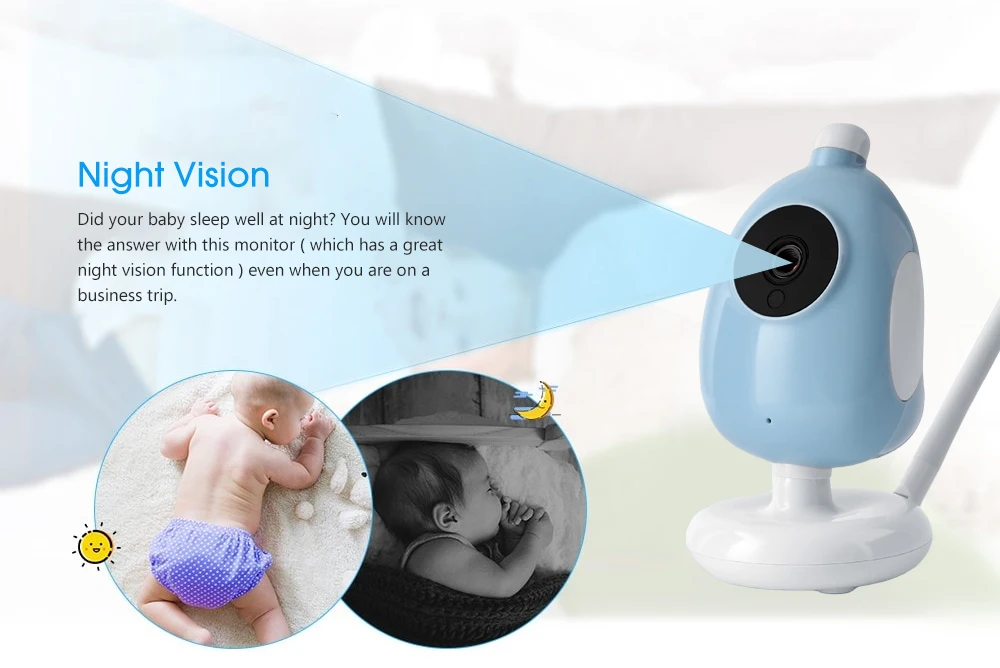 2,4 дюймовый ЖК-монитор для сна для детей цифровой беспроводной 2,4 ГГц электронная камера двусторонний аудио мониторинг температуры ночного видения