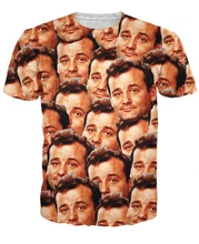 Bill Murray All Over T-Shirt cool tee Fashion Clothing t shirt Summer Unisex Women Men Short Sleeve t shirt Plus S-5XL R799