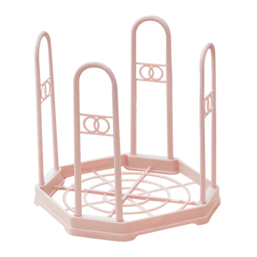 1 шт. прочная здоровая пластиковая тарелка для посуды, складная стойка, держатель, сухая полка для хранения, столовая, кухонные принадлежности, хороший помощник - Цвет: pink