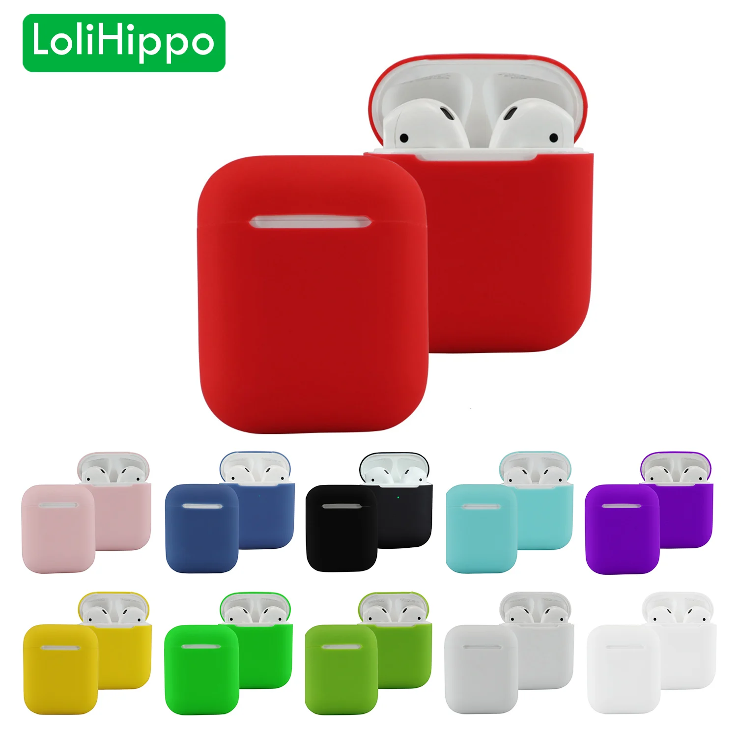 

LoliHippo Earphones Soft Case Cover for New Air Pods Bluetooth Wireless Earphone Protective Silicone Case for Apple AirPods 1 2