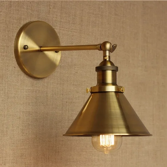 Wrought Iron Brass Vintage Wall Lamp Light For Cafe Room Edison Wall Sconce Arandela America Loft Industrial Style