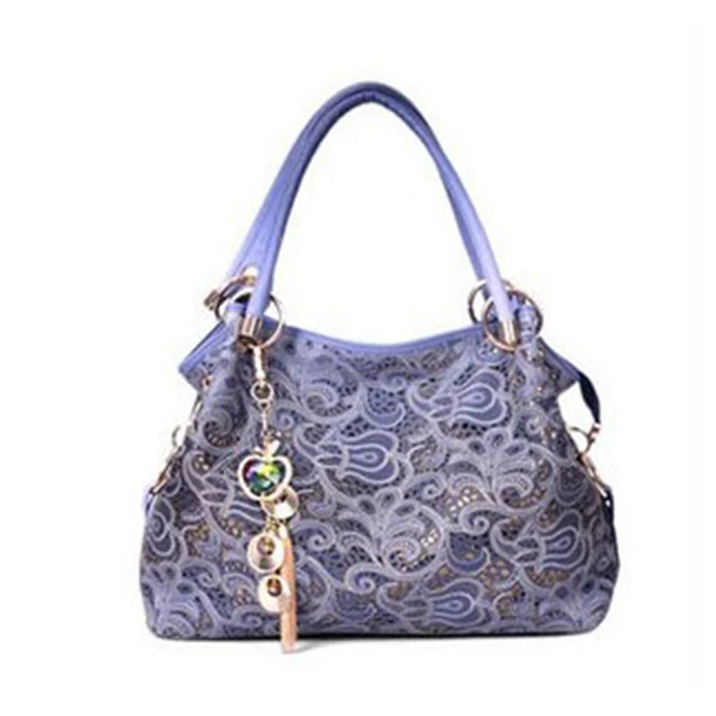 Women Bag Hollow Out Ombre Handbag Floral Print Shoulder Bags Ladies PU Leather Tote Bag red ...