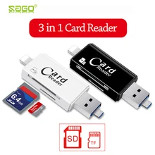 Саго 3 в 1 OTG картридер высокоскоростной USB2.0/USB3.0 Smart Card reader TF/SD карты reader для компьютера телефона Android адаптер