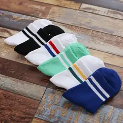 Полосатые носки унисекс для дышащего хлопка разных цветов один размер