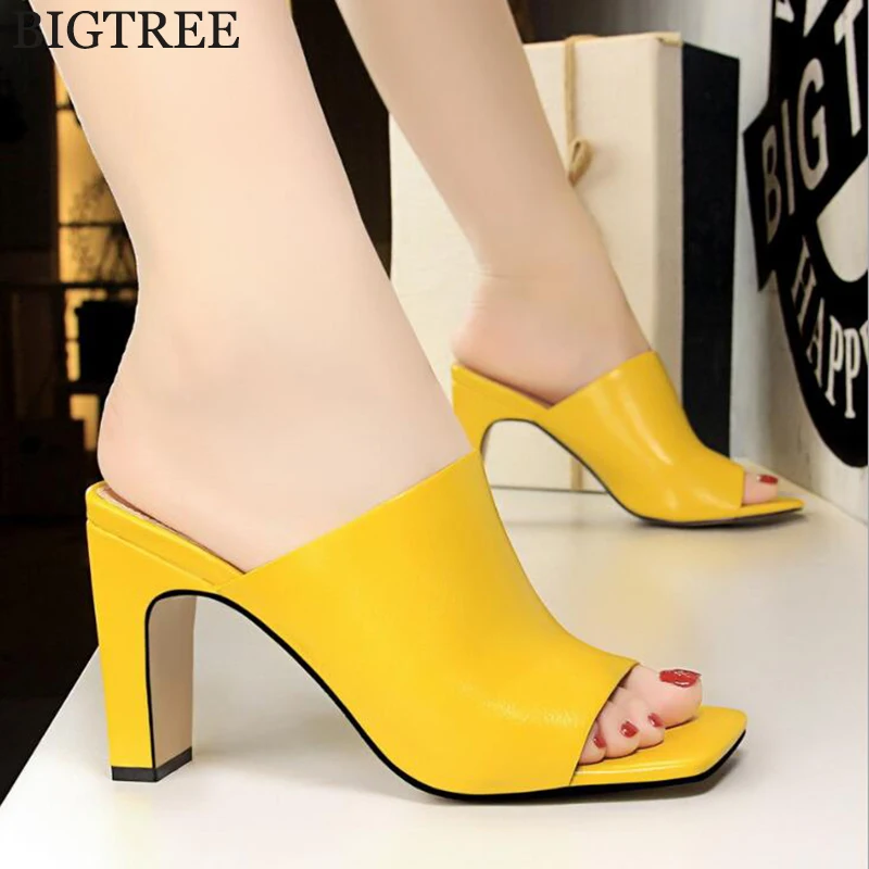 

Summer Simple Women Sandals Pointed Toe Women Thin high heels Ladies Slippers Comfortable Slip On Shoes Pumps pantoufle femme c6