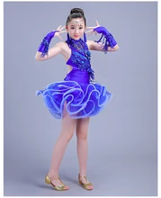 Sexy Child Latin Dance Costume for Stage Competition Tassels Girl Modern Ballroom Dance Dress Professional Tango Waltz Dancewear