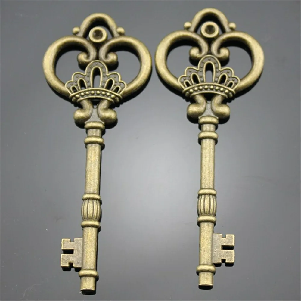 

1pcs Charm Key Retro Vintage Large Key Charms Pendant For Jewelry Making Antique Bronze Color Big Key Pendant 84mm