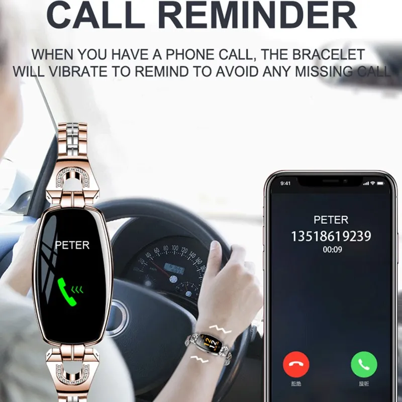 IP67 H8 модный умный браслет для женщин, умный браслет с сердечным ритмом и артериальным давлением, фитнес-трекер, умный браслет, Reloj Mujer