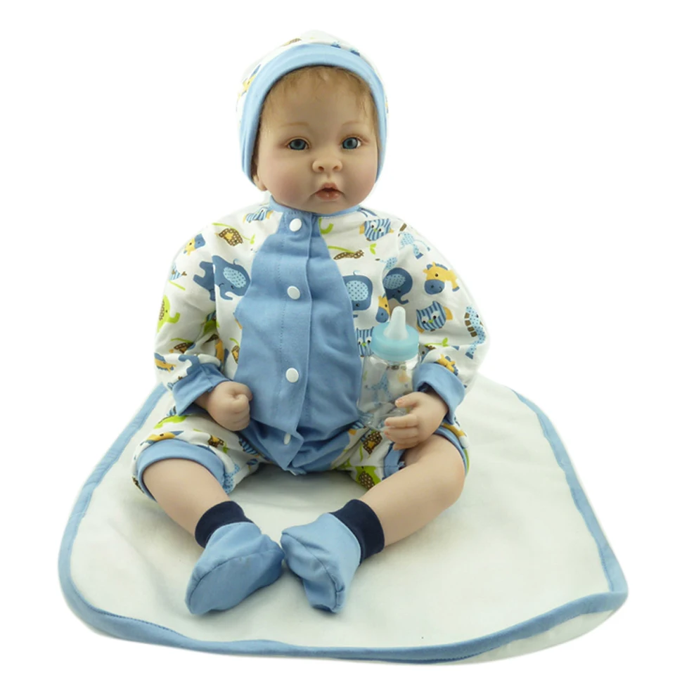 Cosplay Dog Reborn Baby 55 см мягкий силиконовый реалистичный 22 ''Reborn Baby Одежда для кукол синяя одежда настоящая жизнь ids рождественские подарки