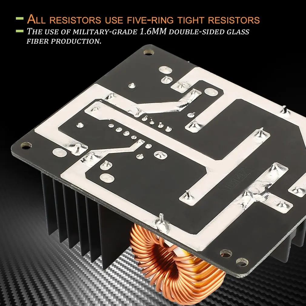 Портативный и прочный 1000 Вт 20A ZVS низковольтная индукционная нагревательная катушка модуль обратный драйвер нагреватель DC источник питания