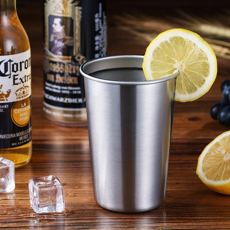 350ml 500ml Stainless Steel Mug Ice Beer Tumbler Tea Coffee Mug Durable Kids Water Juice Milk Cup Portable Travel Drinking Mug
