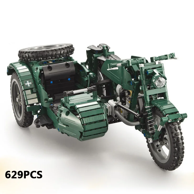 2,4 ГГц дистанционное управление радио мировой войны Военная Униформа MWSC двигатель цикл с коляской building block модель кирпич rc игрушка коллекци