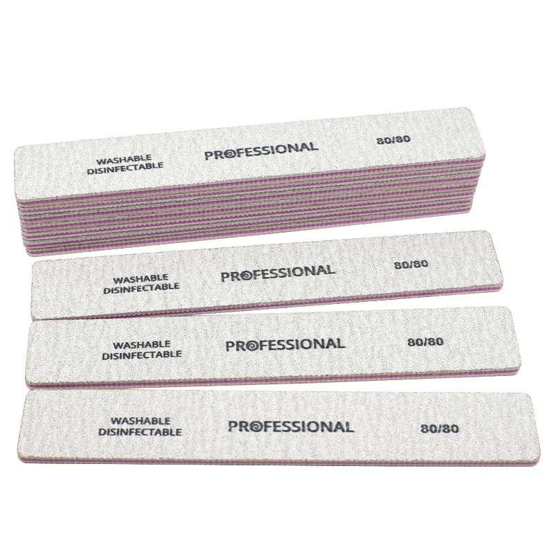 

25pcs Professional Nail File Lime a ongle Nail Art Tips Straight Nail Buffer Block Sanding Polish 80/80 Manicure Tools