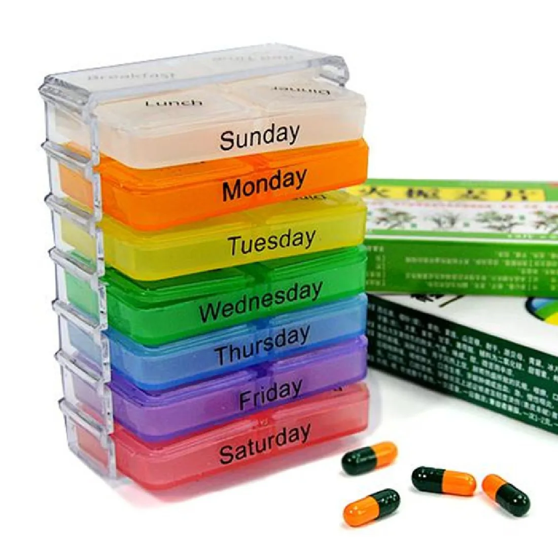 Luckilytop 7 Jours Pill Box Holder hebdomadaire médecine de Stockage Organisateur conteneur Case