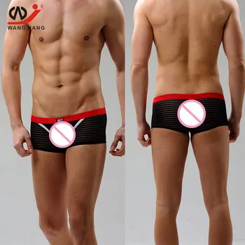 

Mens Sexy Boxer Shorts Cueca Calzoncillos Hombre Marca Gay Underwear Boxers Nylon Boxers Brand Panties For Man 4006-PJ