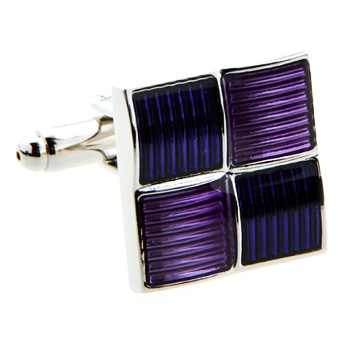 Мужские Запонки SUNNYLINK фиолетовые Квадратные запонки для рубашки J1003|square cufflinks|men