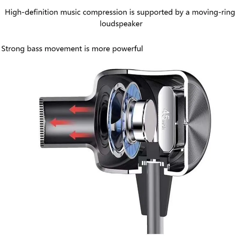 Bluetooth 5 0 Headset Dual Stereo High Definition Music In ear Neckband Sports earphones with microphone