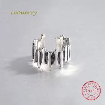 

Leouerry 925 Sterling Silver Irregular Water Flowing Lines Shape Rings Vintage Do The Old Rings for Women Man Jewelry