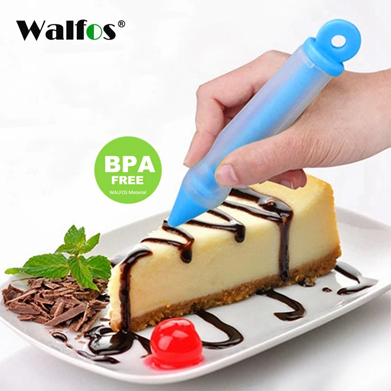 WALFOS, Пищевая силиконовая ручка для украшения торта, силиконовая шоколадная ручка, пищевая ручка, крем для выпечки, цветной инструмент для украшения