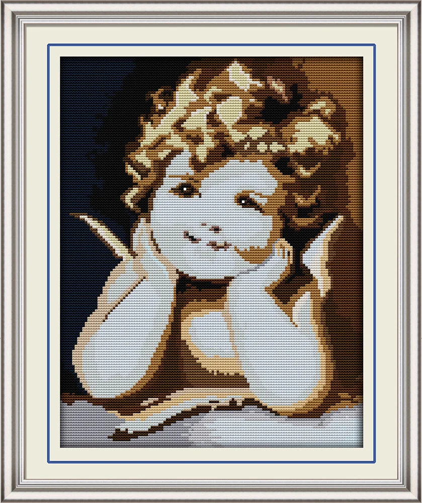 

Joy Sunday Angel Printed on Canvas Cross Stitch Kits printed Cross-stitch set Embroidery Needlework