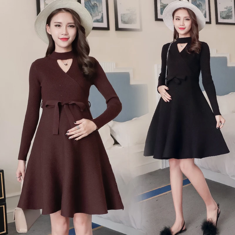 

Maternity Nursing Dress For Pregnant Women Clothing 2018 Autumn Winter Fashion Breastfeeding dresses Pregnancy Clothes Lactation