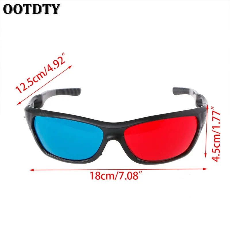 OOTDTY Universal White Frame Red Blue Anaglyph 3D Glasses For Movie Game DVD Video TV