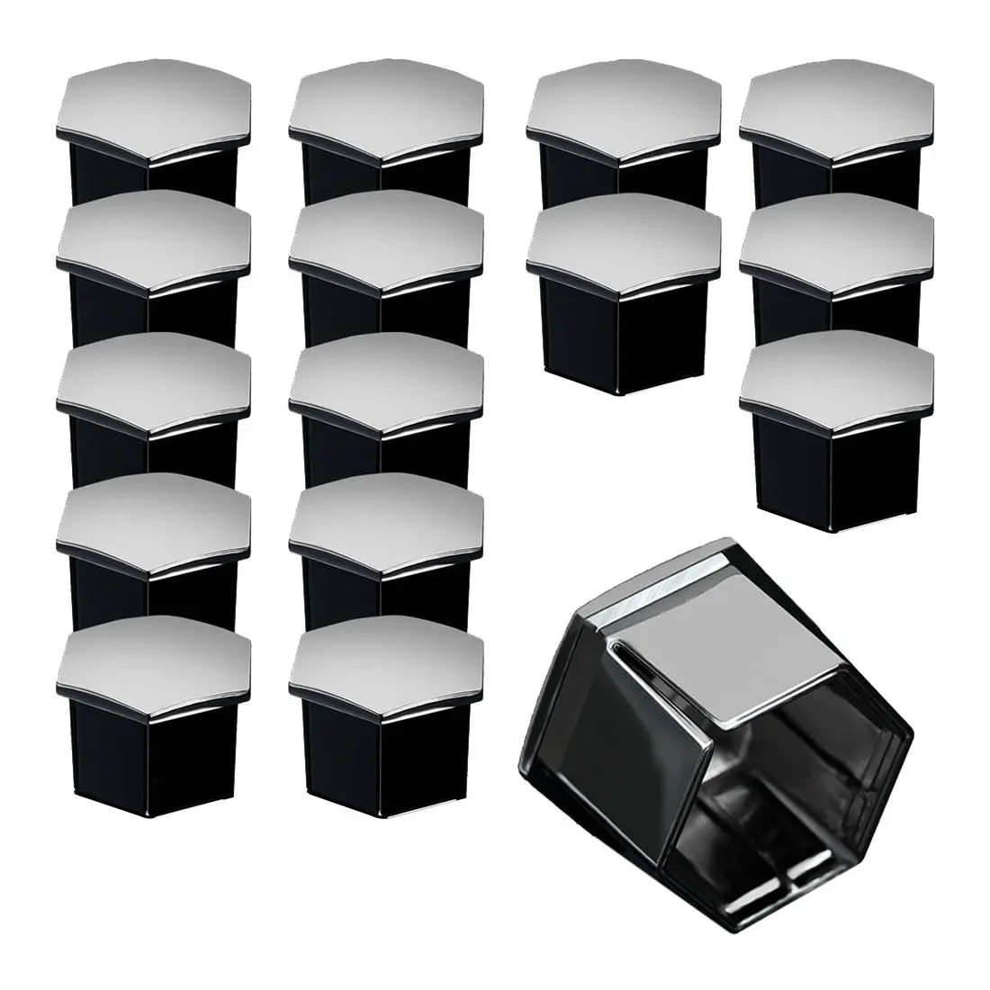 

16x Silver Car Wheel Nut Covers Caps Screw For Peugeot