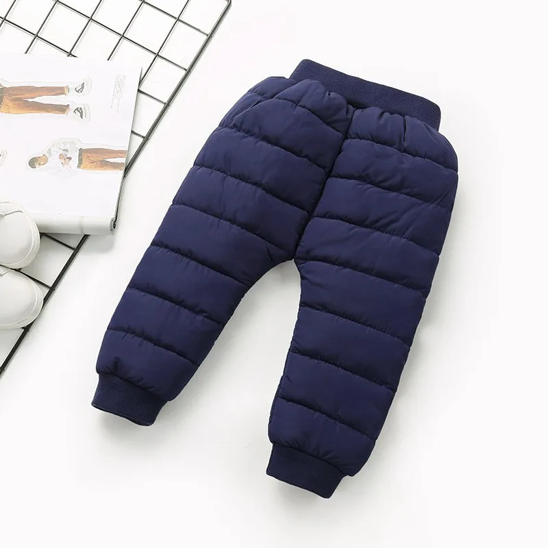 COOTELILI Winter Kids Boys Girls Pants Warm Fleece Velvet Elastic Waist Baby Kid Pant Thicken Infant Long Pants Children   (2)