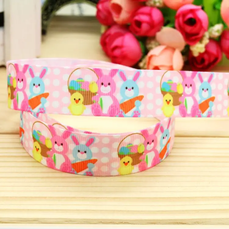 7/8'' Free shipping easter printed grosgrain ribbon hair