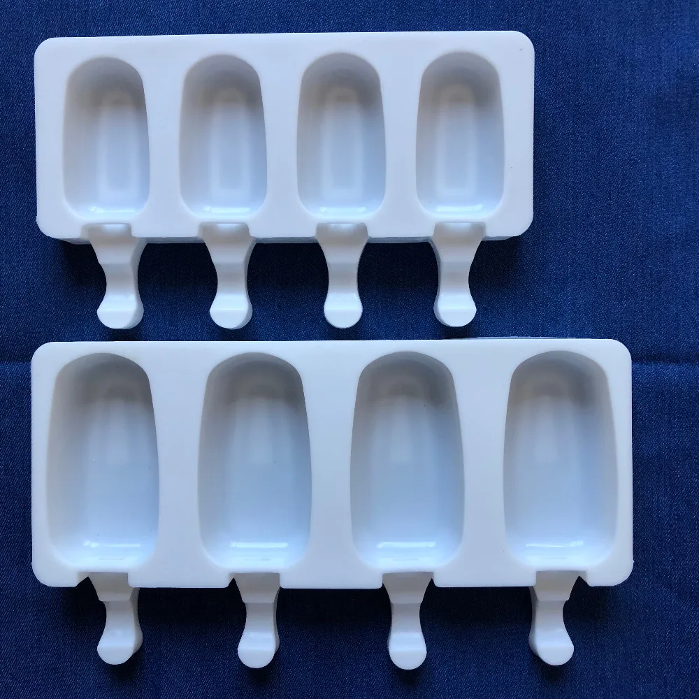 Мини овальные 4 ячейки силиконовые формы для мороженого сок эскимо Дети Поп Плесень лоток инструменты формы