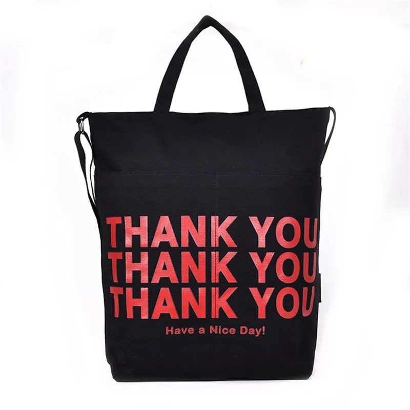 Thank You печать женские сумки большой емкости холщовые женские модные покупки большая сумка через плечо женская сумка через плечо
