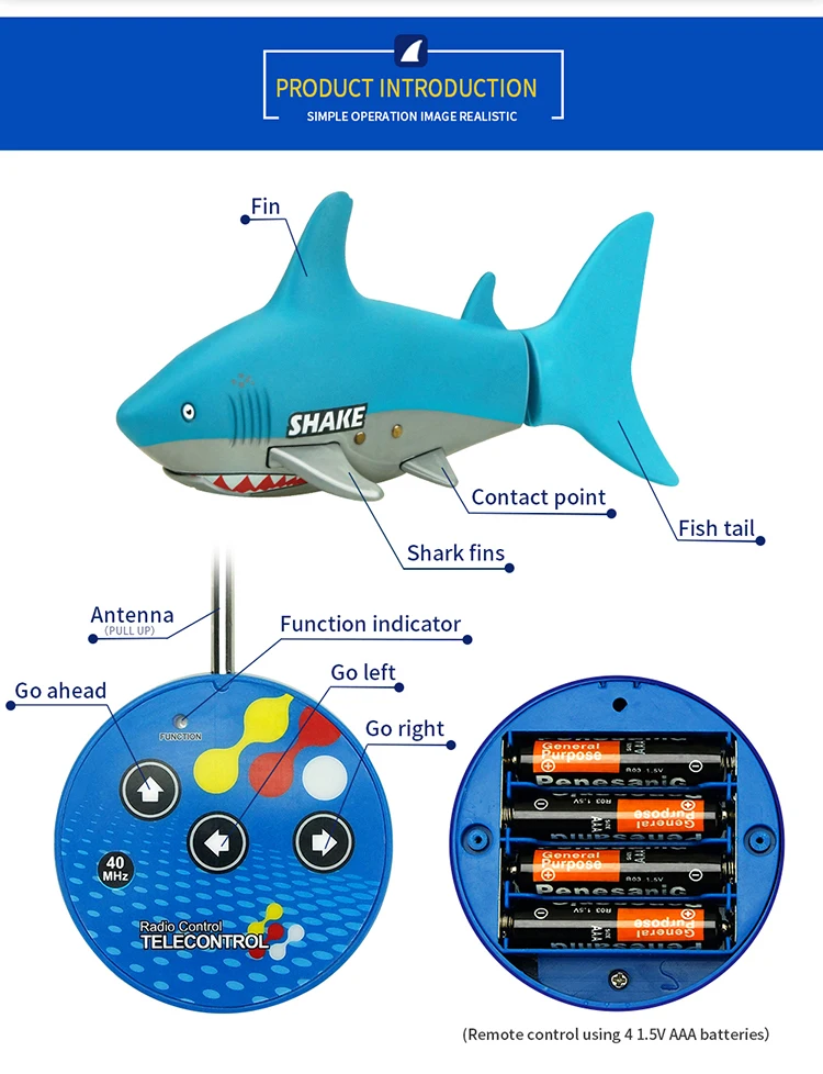 Мини RC игрушечные акулы для детей с электрическим радио дистанционное управление модель животного