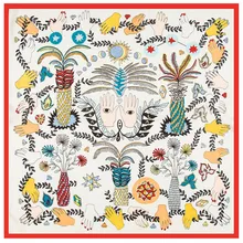 60cm*60cm H Letter Luxury Brand Women Twill Silk Scarf 2017 Horse Pattern Headband Print Scarf New Fashion Small Square Scarves britain flag letter landmark pattern tassel scarf